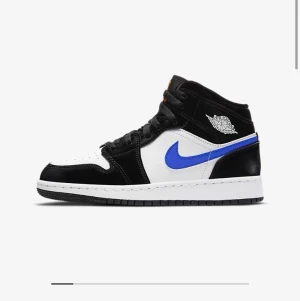 Jordan 1 Mid Black Racer Blue  - Helt ny storlek 38