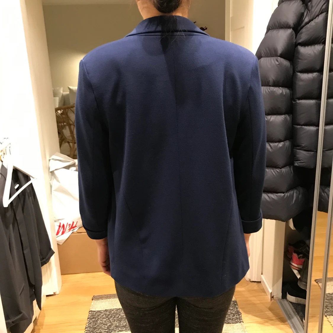 Marinblå Kavaj i trikå  - 90