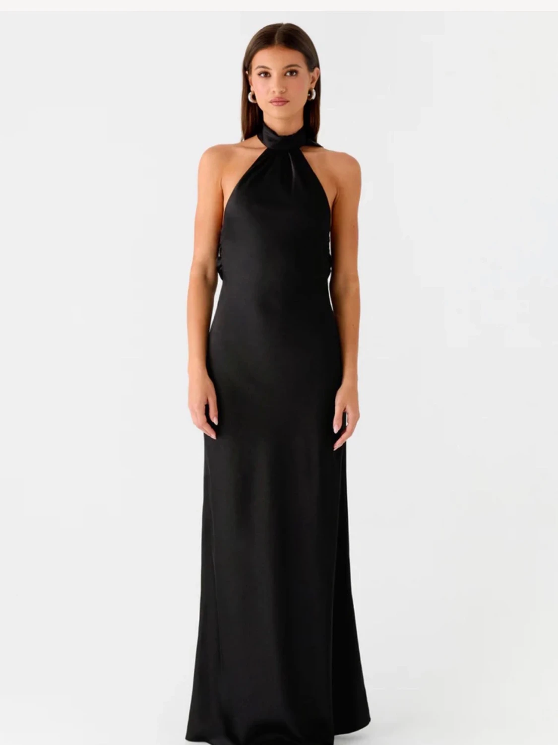 Svart långklänning/balklänning med halterneck - 3