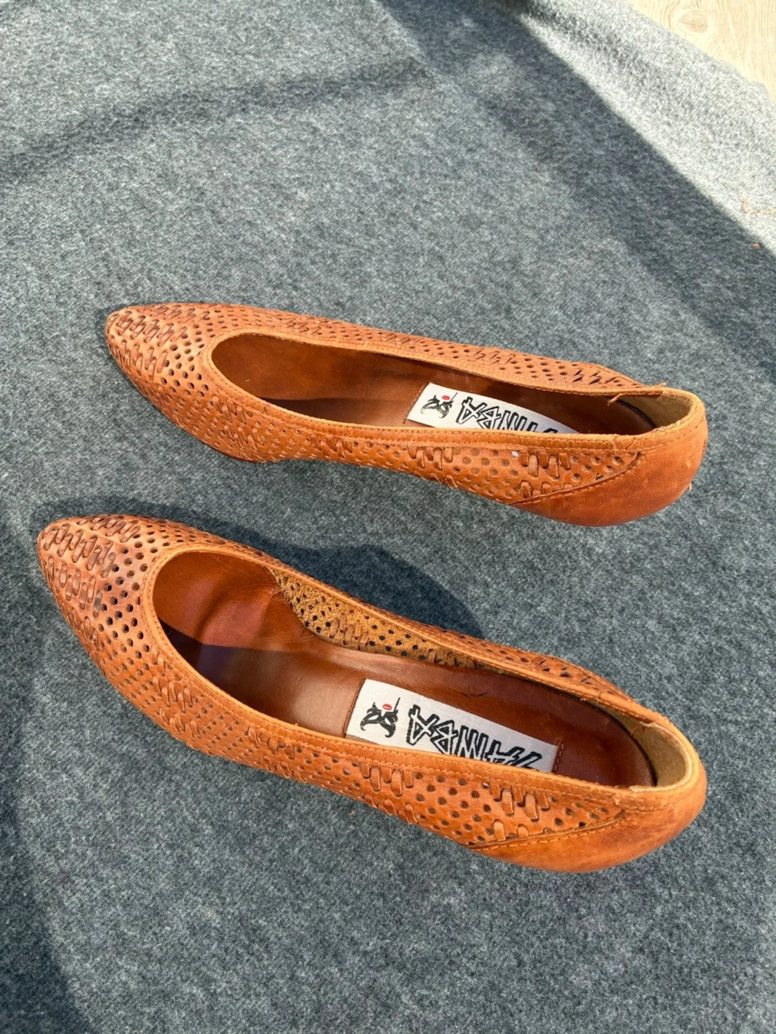 Bruna pumps i läder - vintage - 3