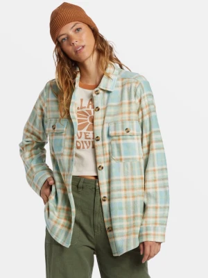 Rutig overshirt i pastell från Billabong - Overshirt i mjukt tyg från Billabong med rutigt mönster i ljusblått, beige och vitt. Klassisk skjortkrage, två bröstfickor med lock och knappar framtill. Perfekt lager-på-lager-plagg med avslappnad passform.
