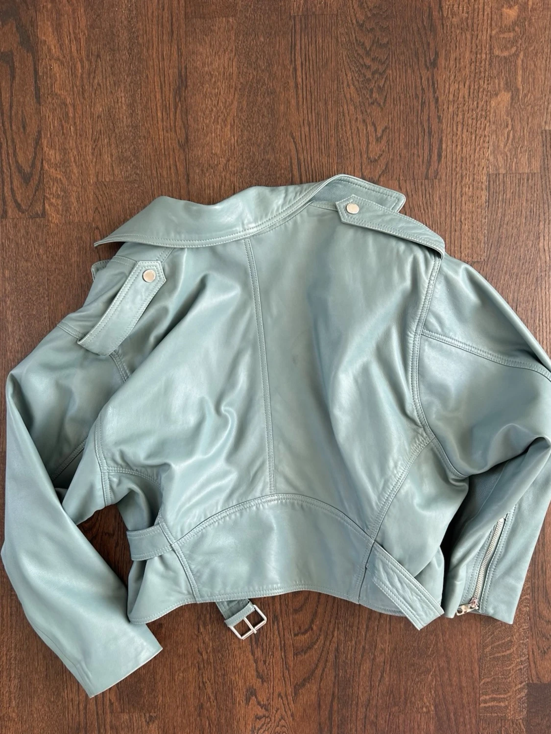 Emporio Armani Leather Jacket Turquoise Women - 1
