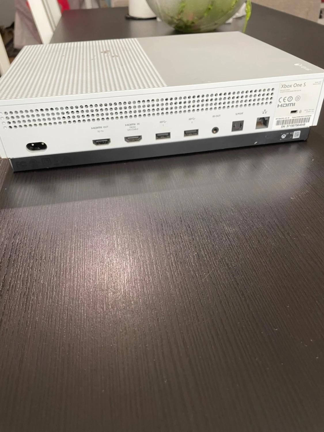 Xbox One S vit spelkonsol med El kabel, ingen handkontroll med, funkar bra - 2