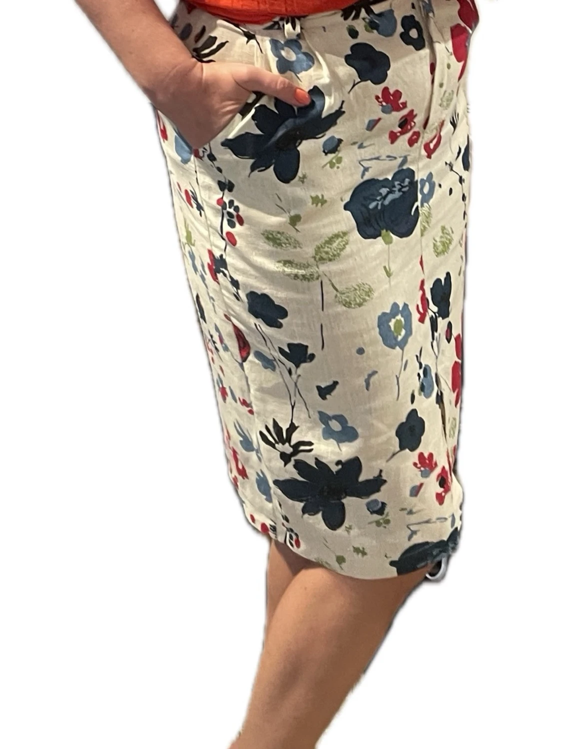 VeTa Estonian Linen Floral Pencil Skirt XL — Like New - 2