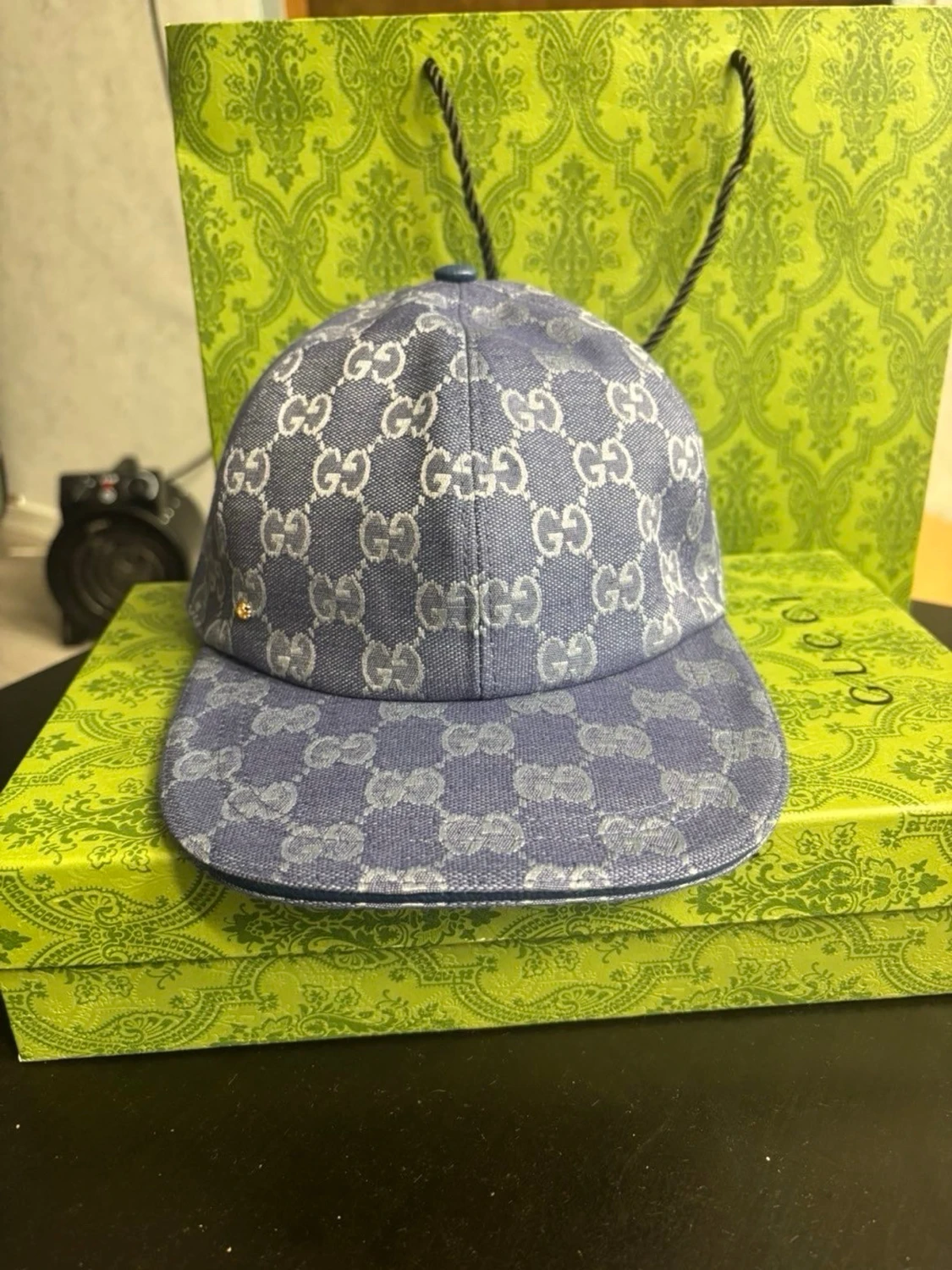 Blå Gucci keps med monogram - 1