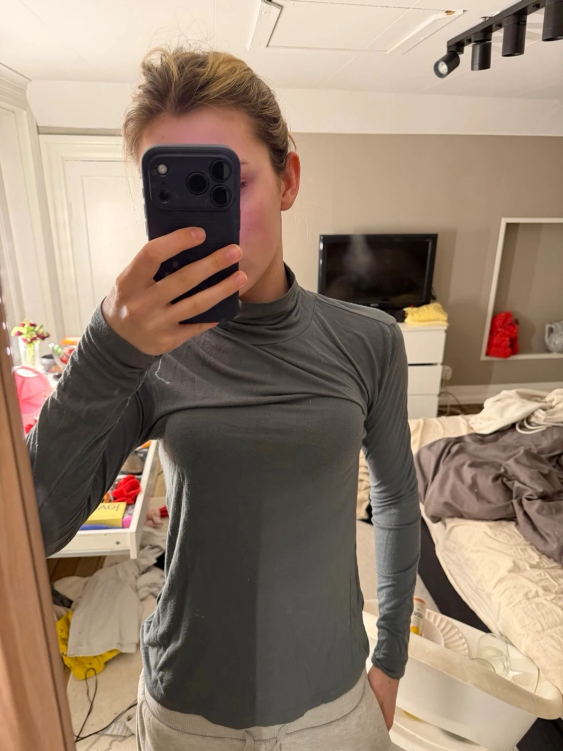 Grön polotröja med långa ärmar