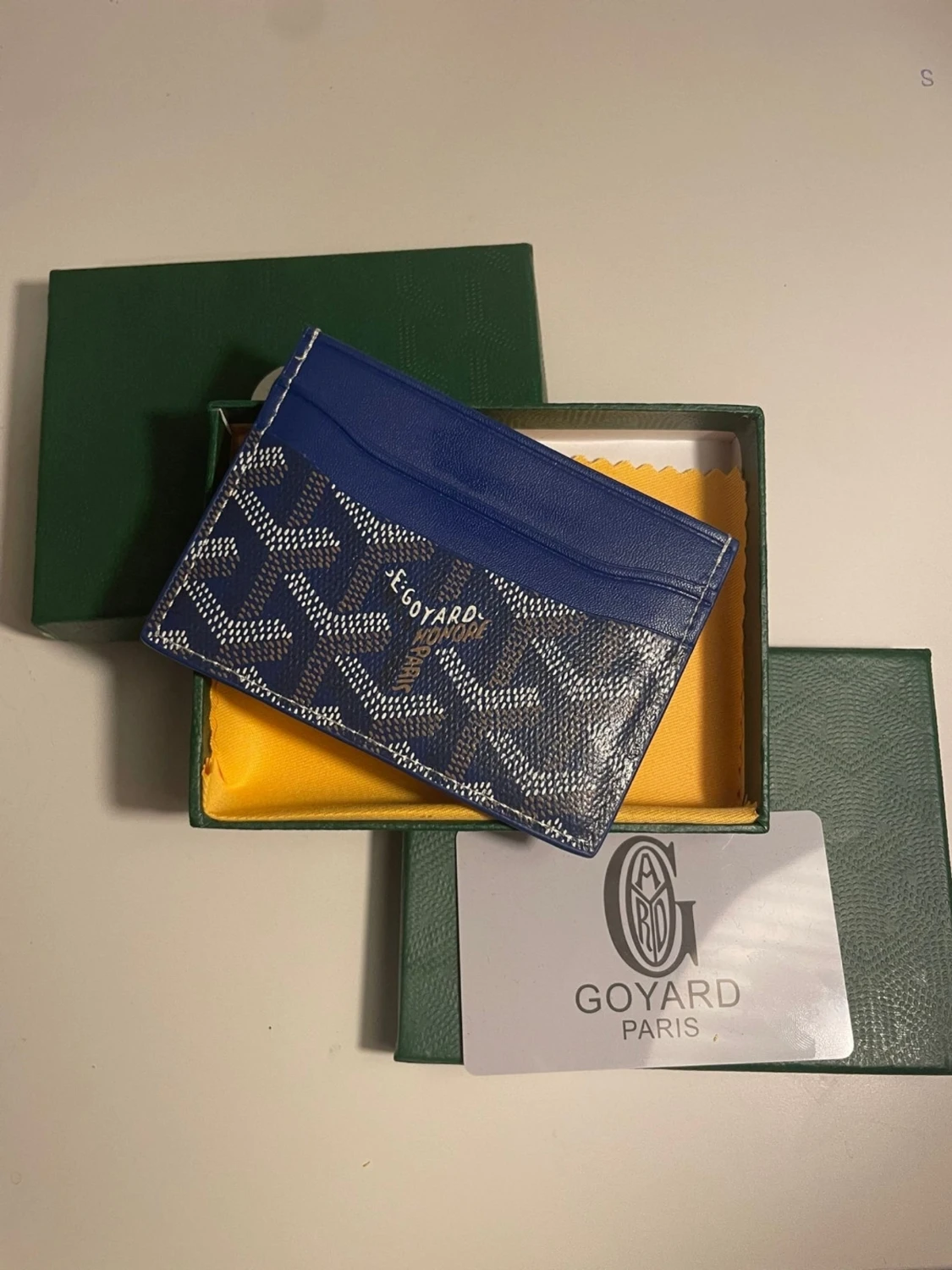 Blå Go4yard korthållare i läder