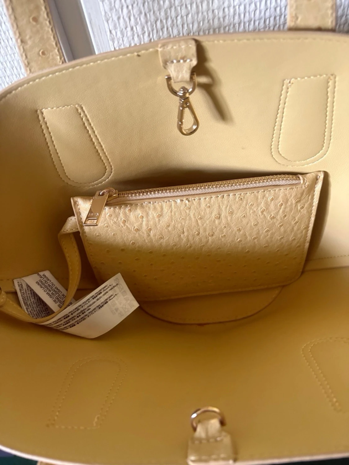 Beige handväska med struktur - 5