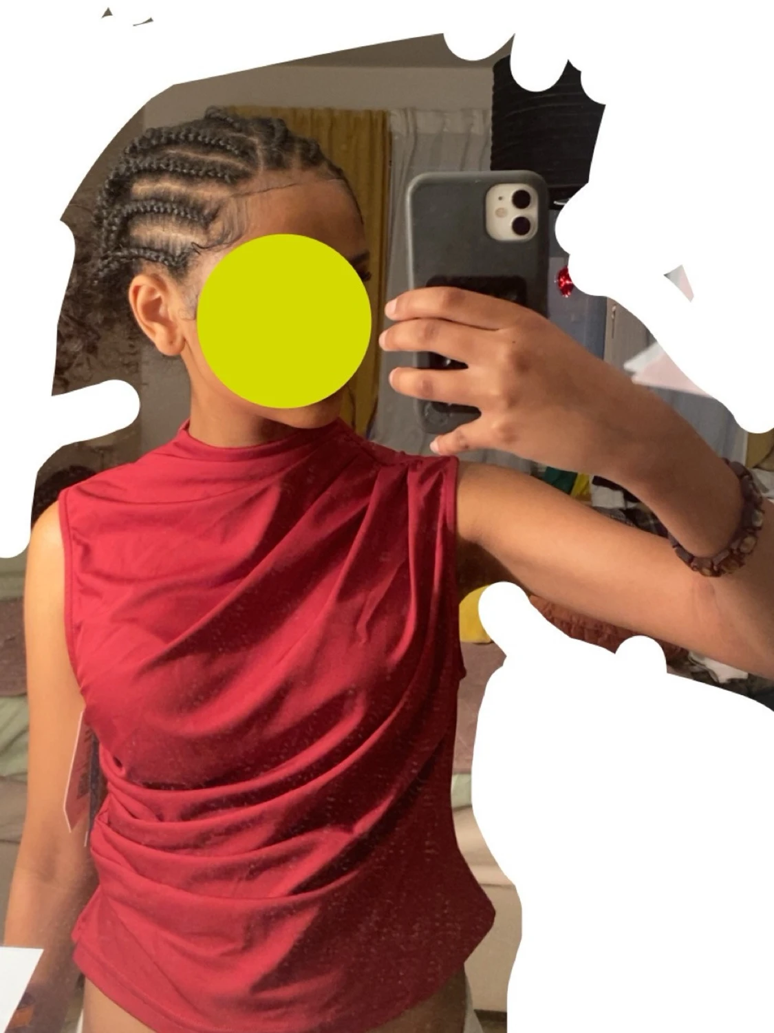 Vinröd ärmlös topp - 3