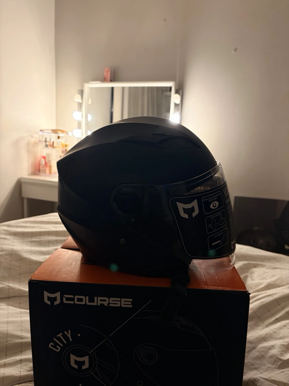 Svart MC-hjälm Course City - 1