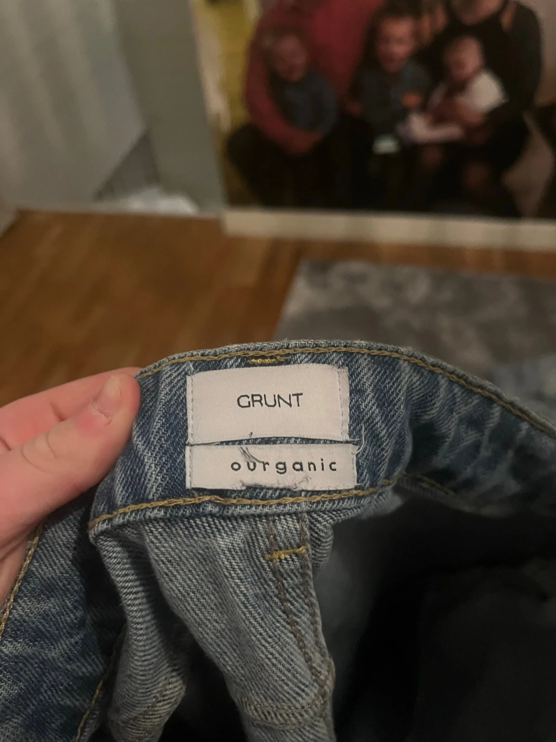 Blå raka jeans med hög midja - 2