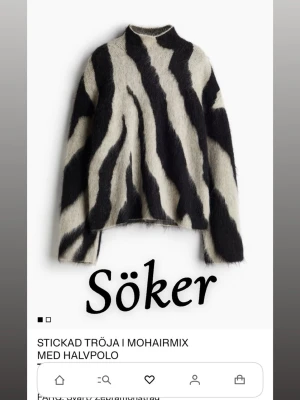 Stickad zebra tröja  - Söker denna stickade zebra tröjan från H&M gärna storlek s eller xs❤️❤️