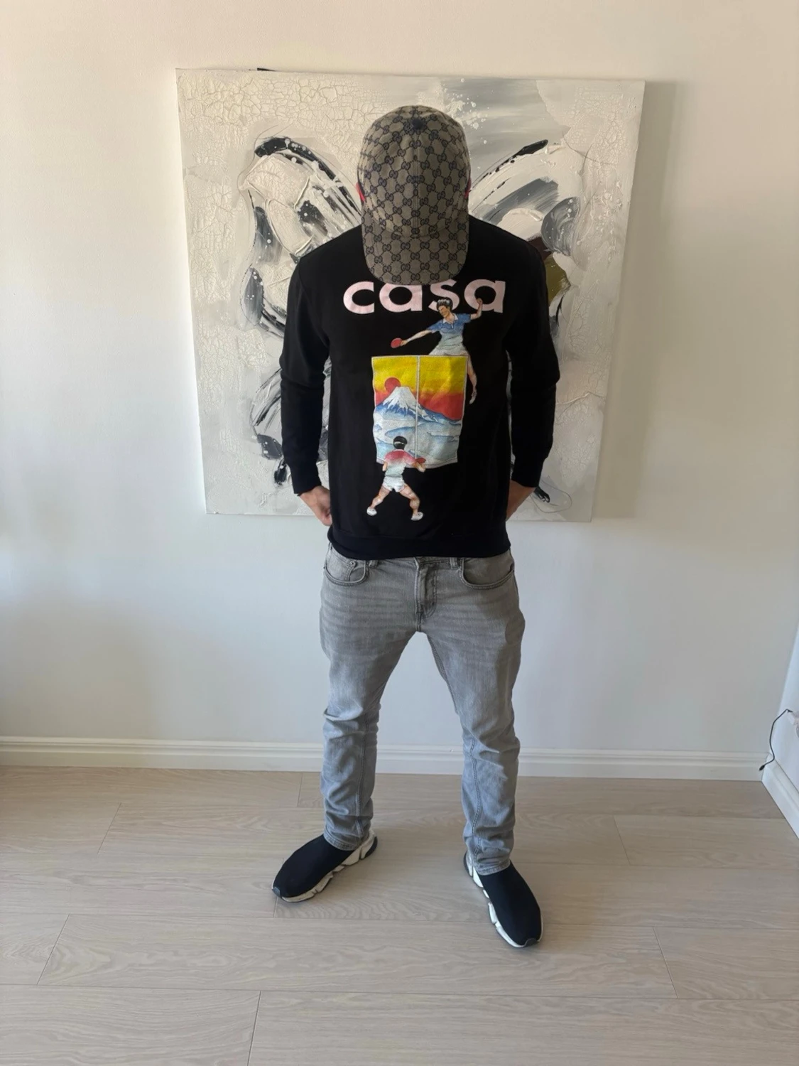 Svart långärmad topp med tryck från Casa - 1