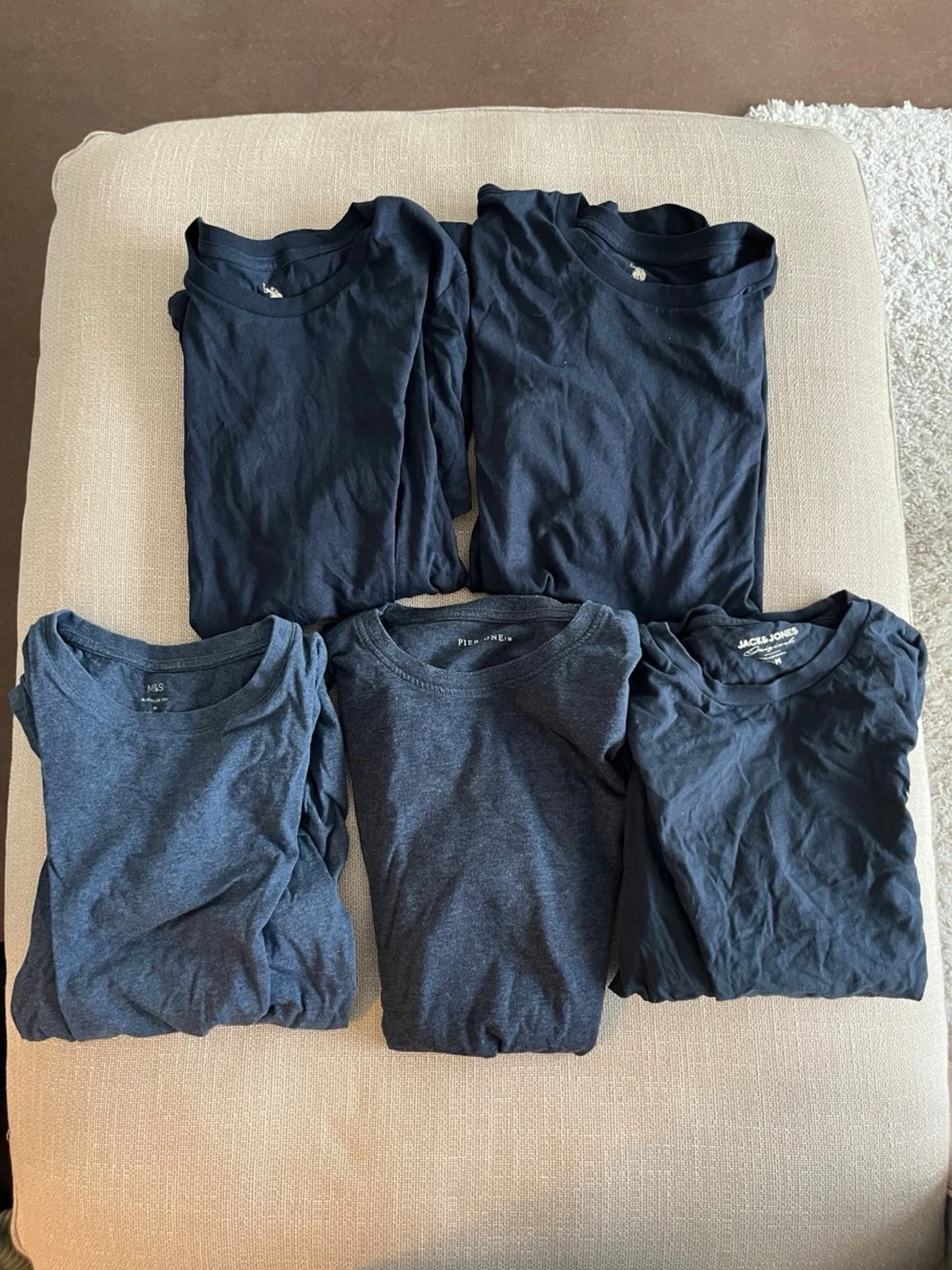 5-pack mörkblå t-shirts