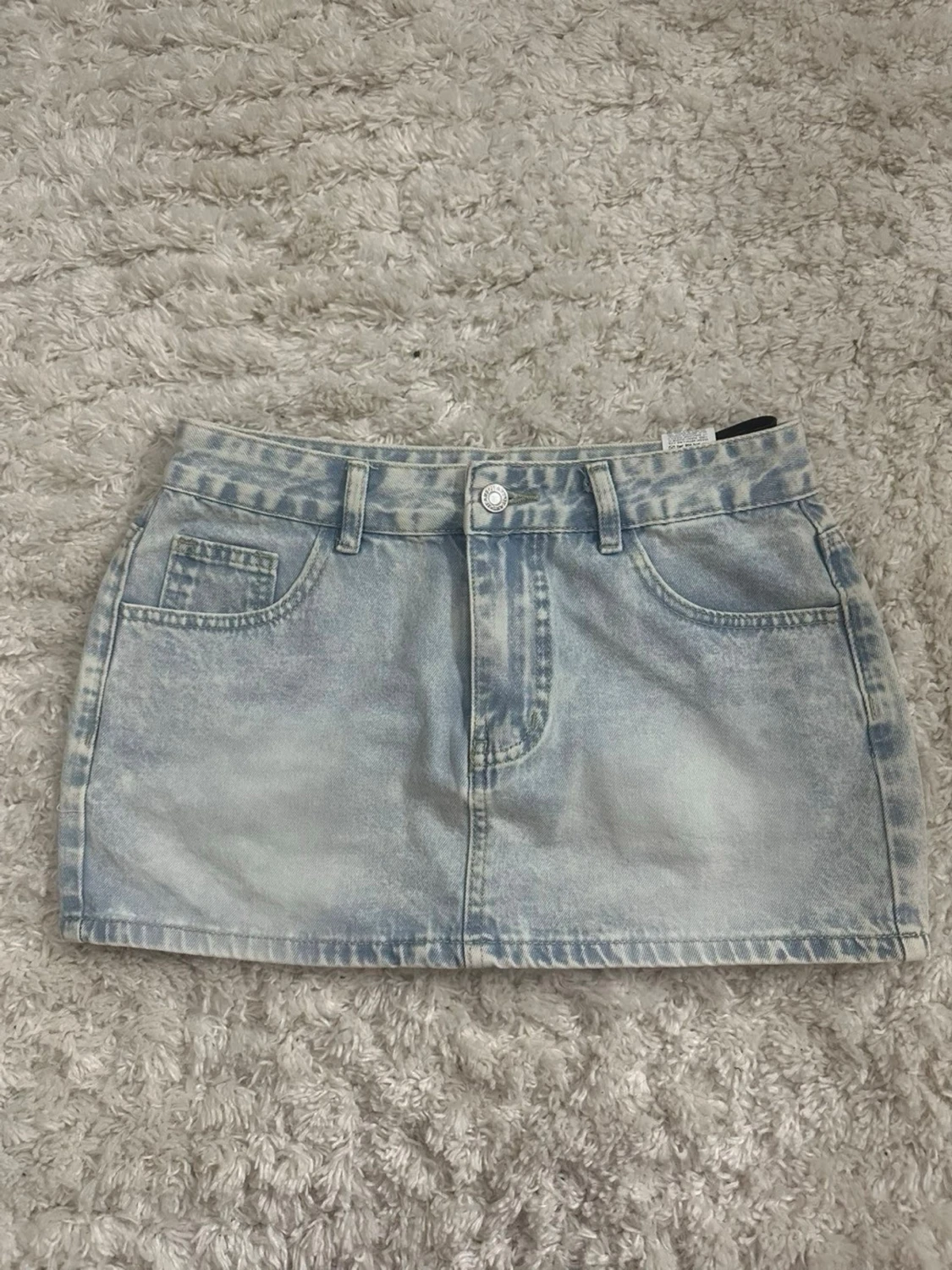 Ljusblå mini skirt