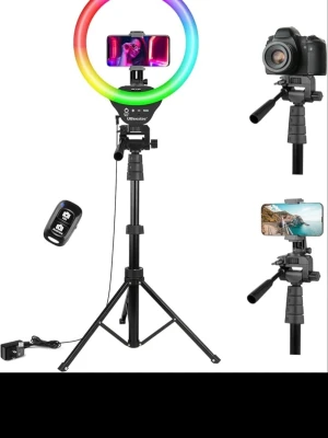 Ringlampa RGB - Ringlampa RGB diameter 30 oanvänd Justerbar höjd 45-170cm  Pris 300:-