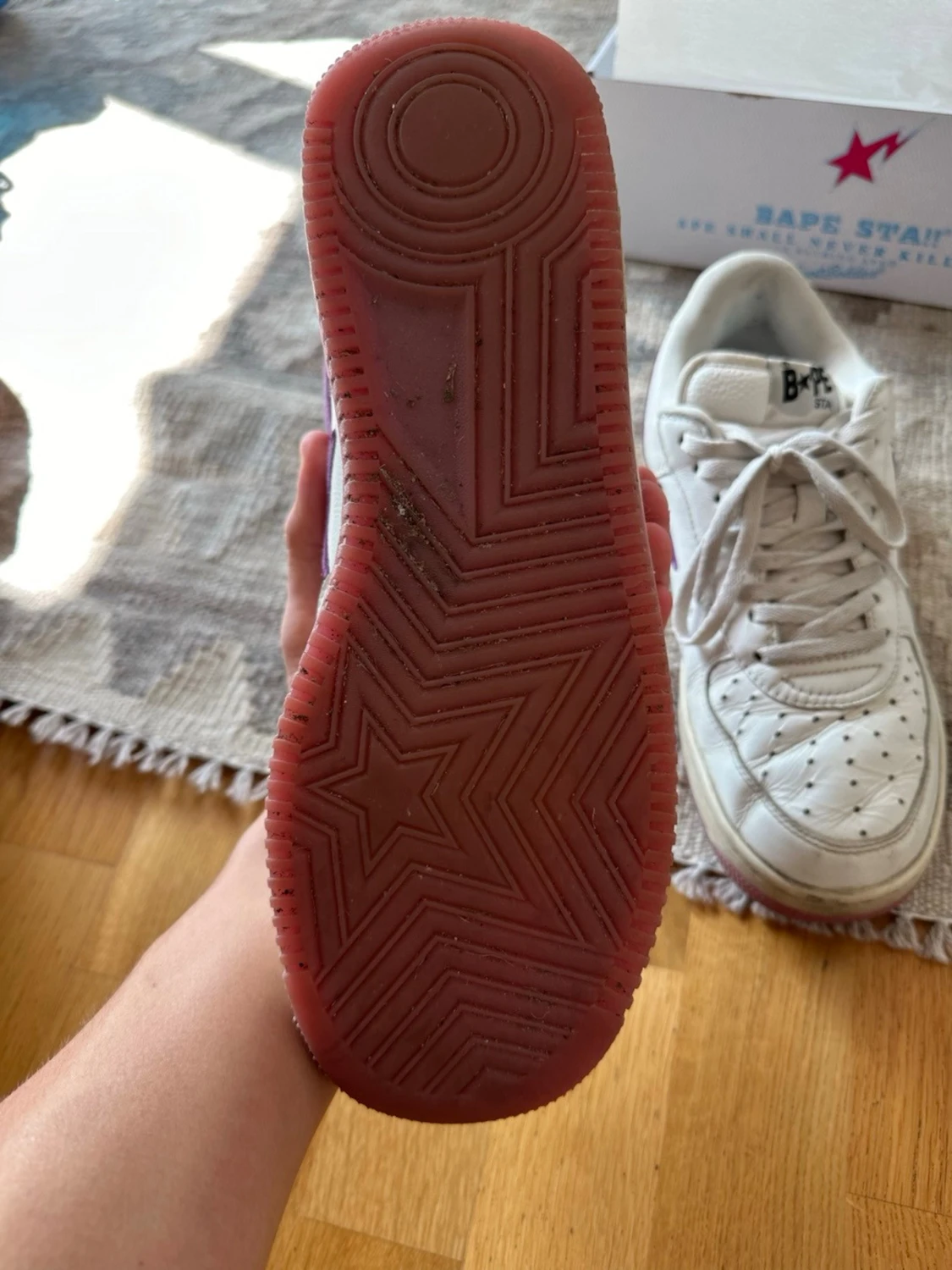 Bape Sta vita sneakers med lila stjärna - 3