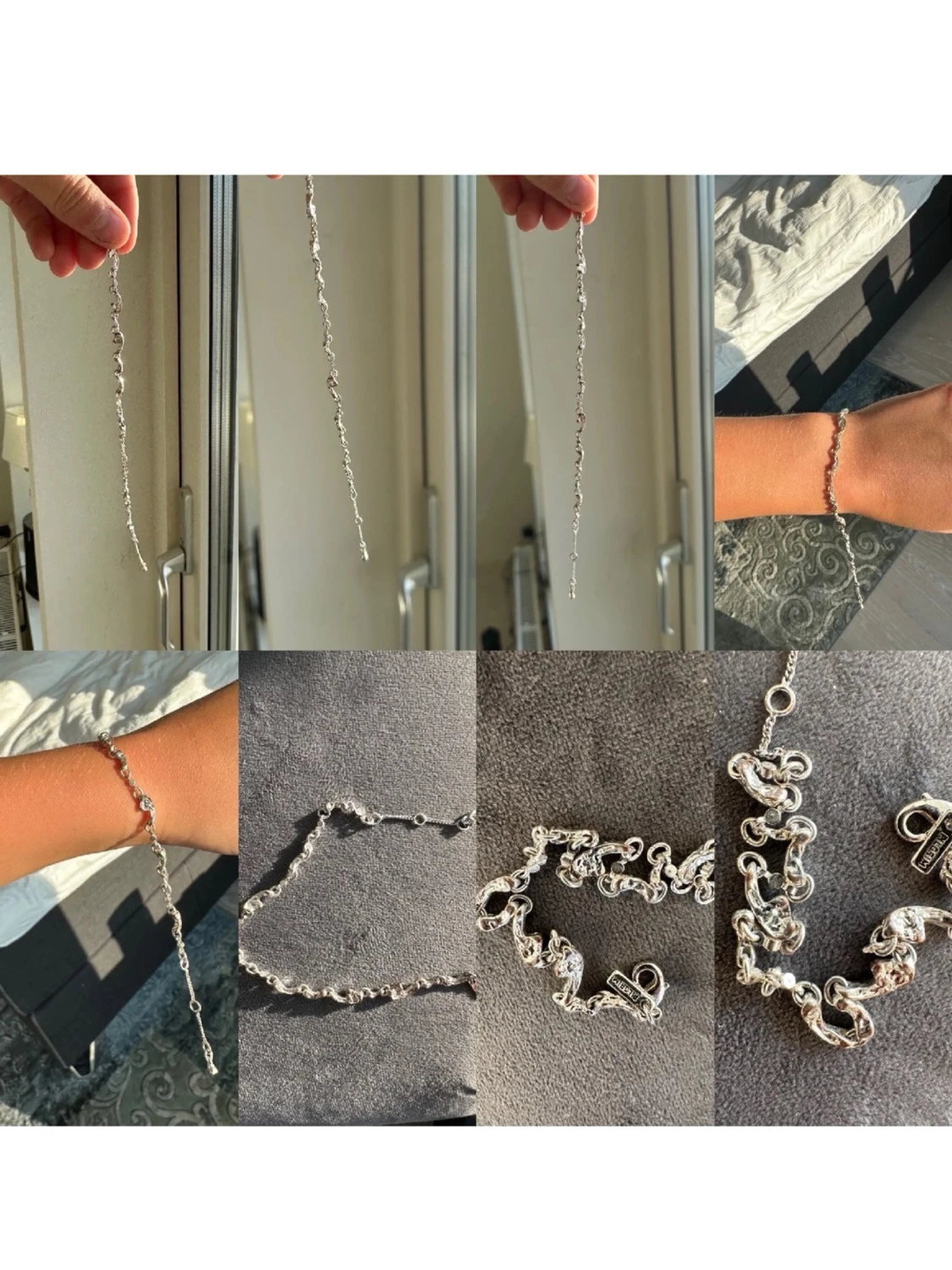 Silverfärgat armband med unik kedjedesign - 93