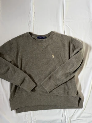 Grå sweatshirt från Polo Ralph Lauren - Klassisk grå sweatshirt från Polo Ralph Lauren med rund halsringning och broderad logga i vitt på bröstet. Tröjan har ribbade muddar vid ärmslut och nederkant samt en avslappnad passform. Perfekt för en chill och stilren look.