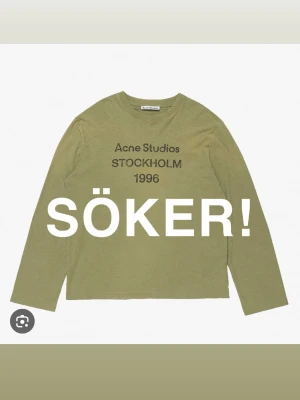 Acne Studios - Söker denna långärmade tröjan från Acne Studios i grön färg. Storlek xs-m 🤍