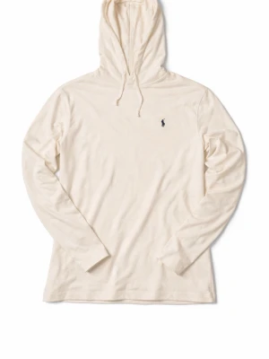 Vit hoodie från Polo Ralph Lauren - Snygg vit hoodie från Polo Ralph Lauren med klassisk huva och dragsko. Tillverkad i mjukt bomullsmaterial och har den ikoniska lilla loggan broderad på bröstet. Perfekt för en clean och avslappnad stil.