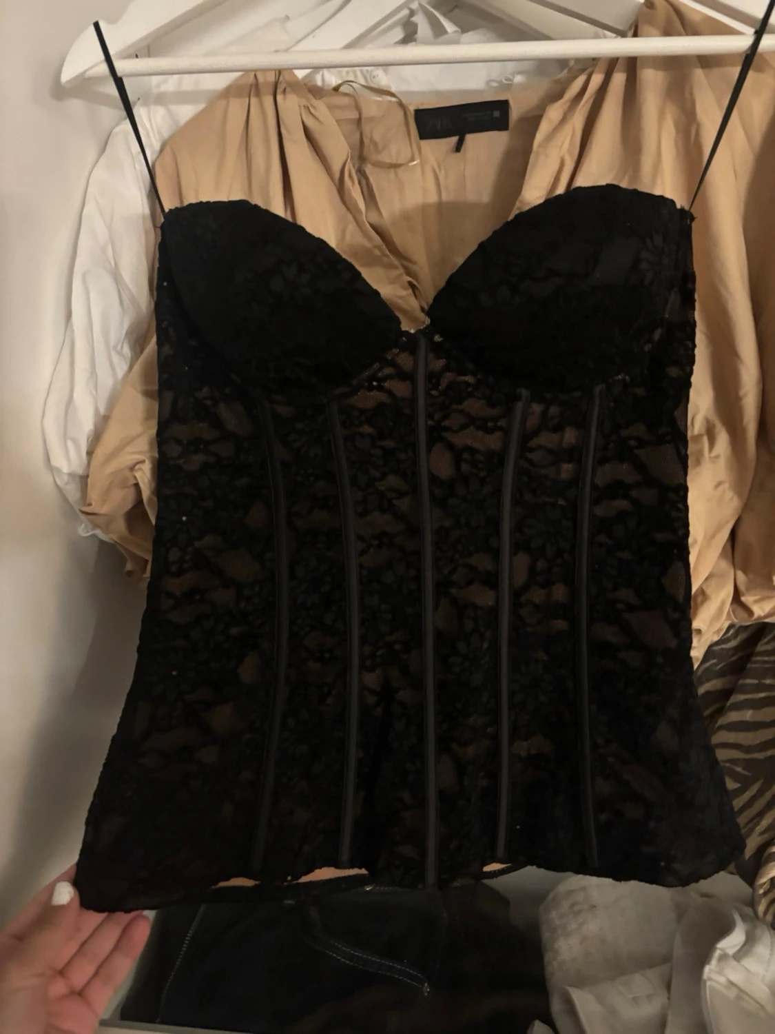 Svart spetskorsett Zara