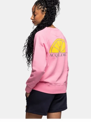 Rosa sweatshirt från Acqua Limone - Säljer en rosa sweatshirt från Acqua Limone med tryck av citronskiva och logga på ryggen samt text på bröstet. Tröjan har rund hals, långa ärmar och ribbade muddar. Älskar verkilgen denna❤️❤️❤️❤️🥰🥰🥰