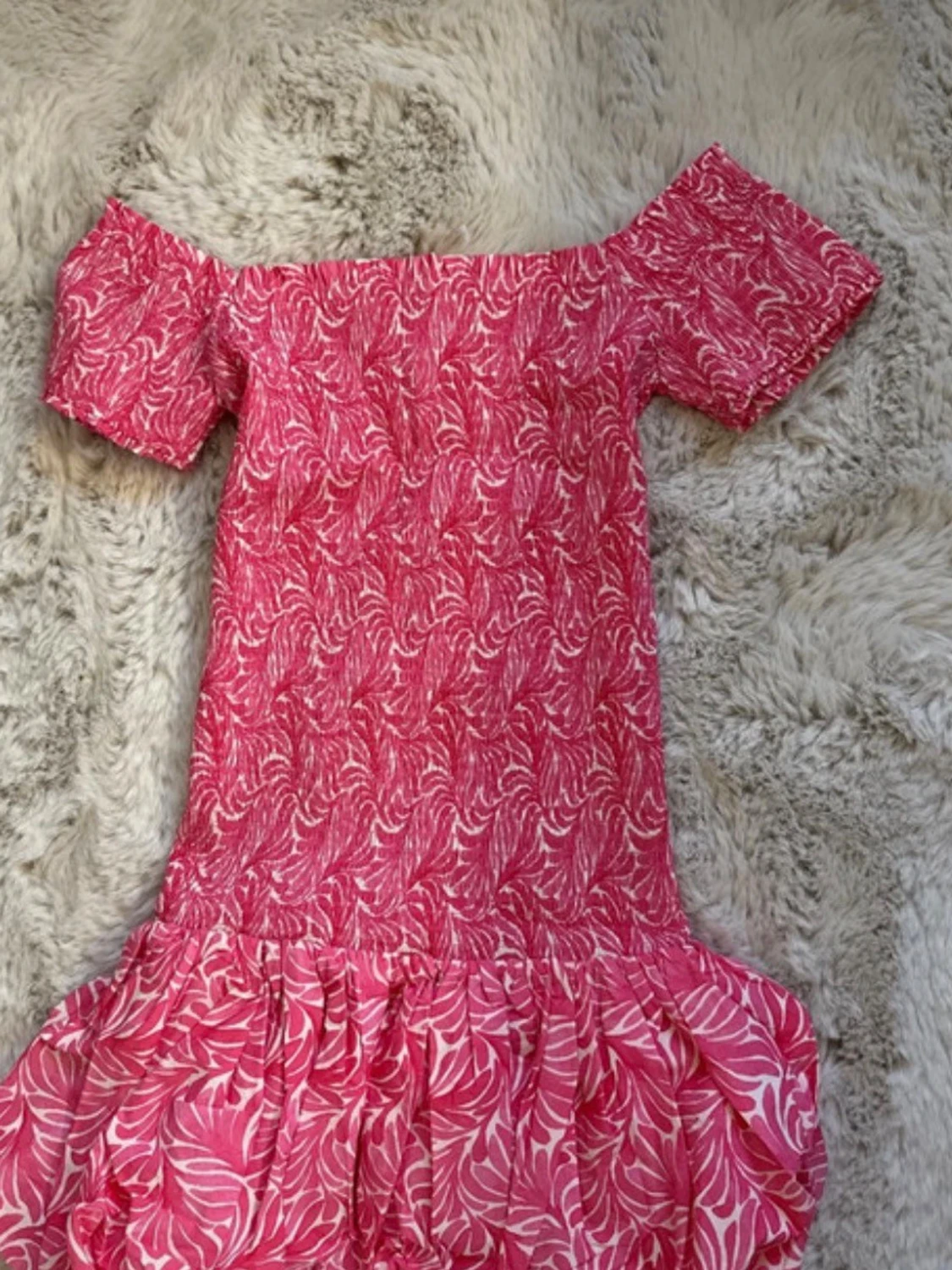Rosa offshoulder kortklänning - 1