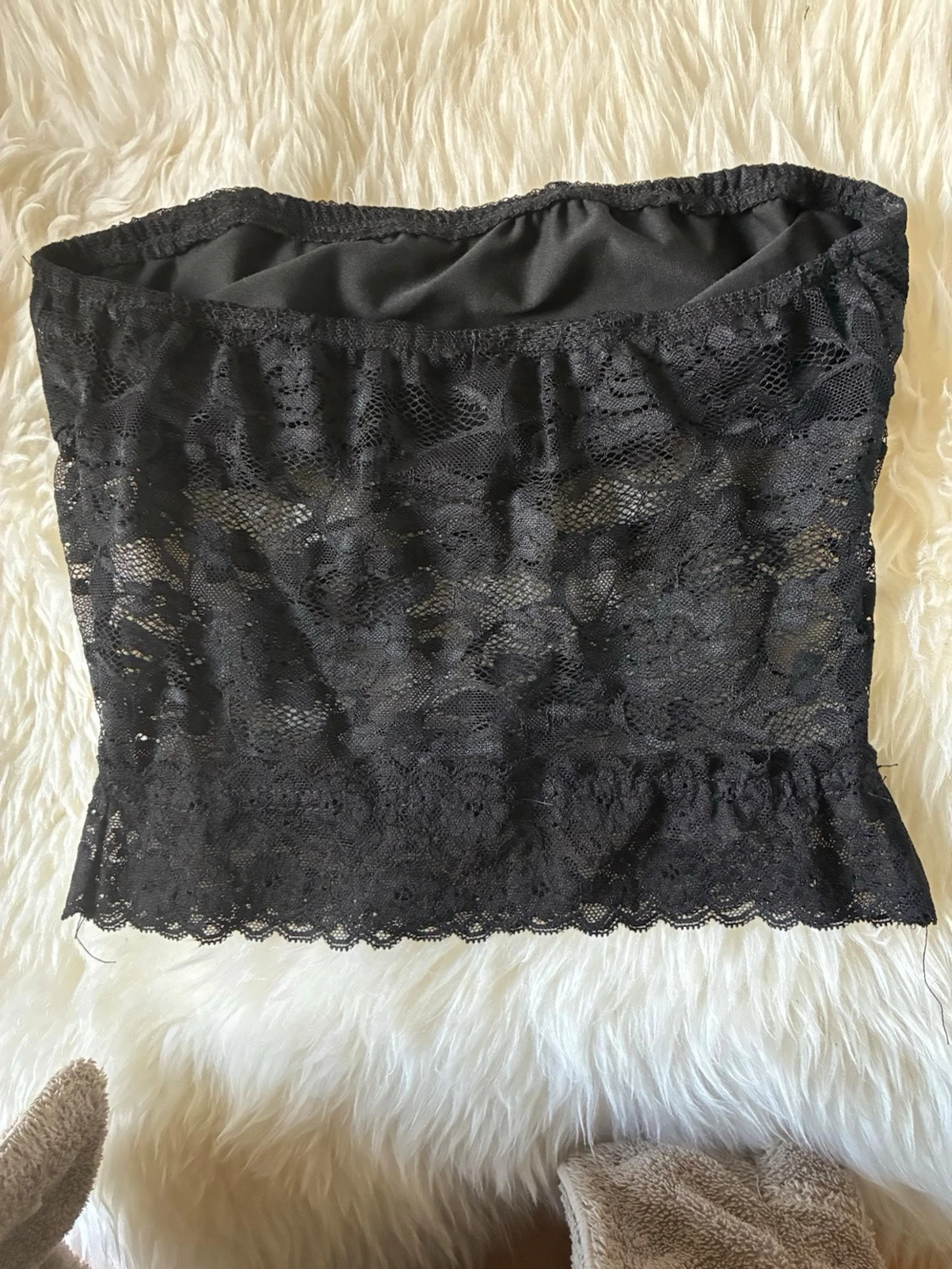 Svart spetsbustier bandeau - 1