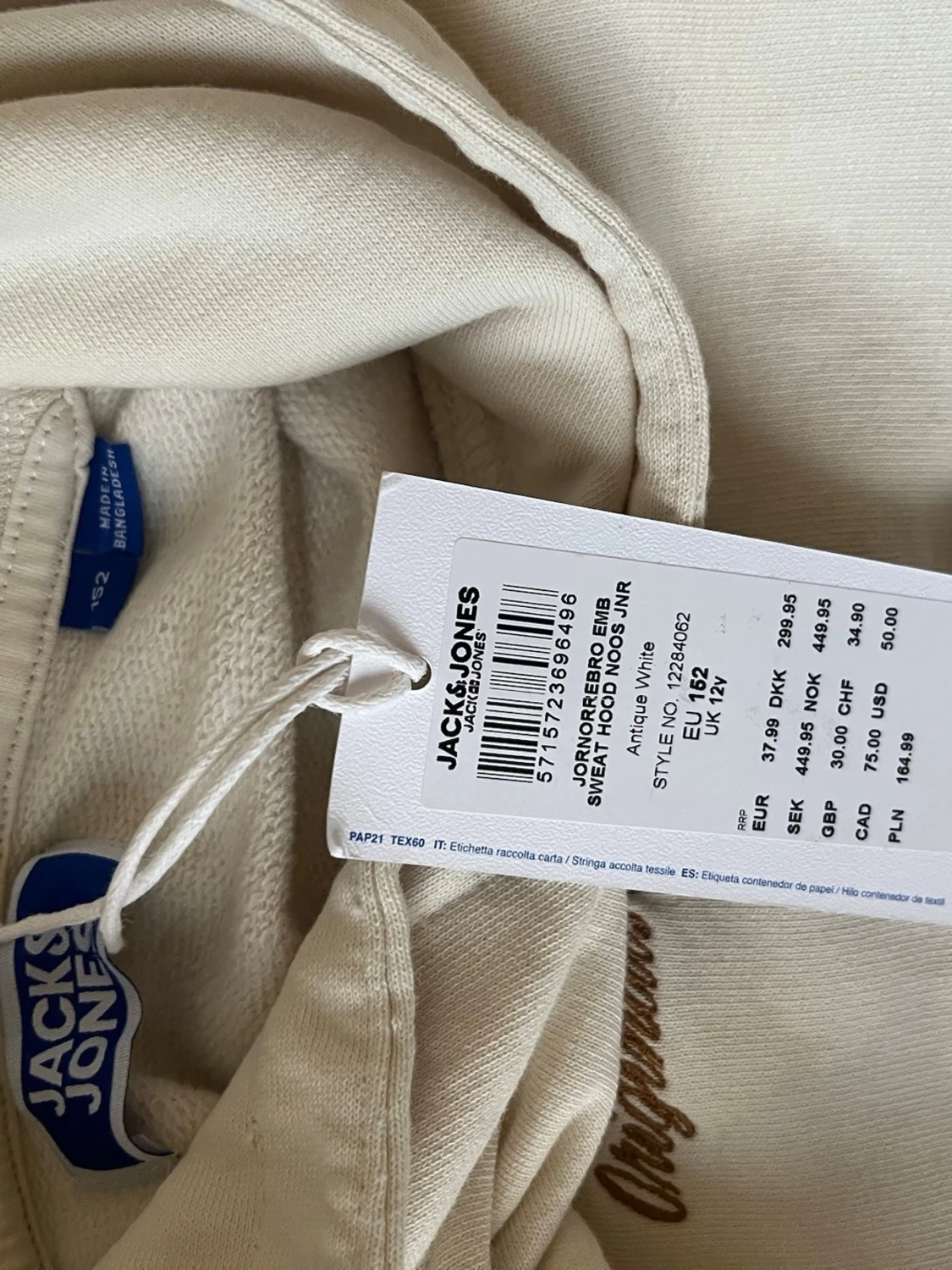 Vit hoodie från Jack & Jones - 3