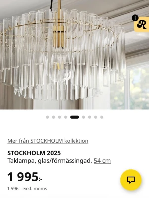 Ikea Stockholm 2025 lampa  - Säljer den virala lampan från ikeas kollektion Stockholm 2025 som nästan är slutsåld hela tiden. Helt ny i kartong inte ens öppnad. Köpt för 2000kr. 