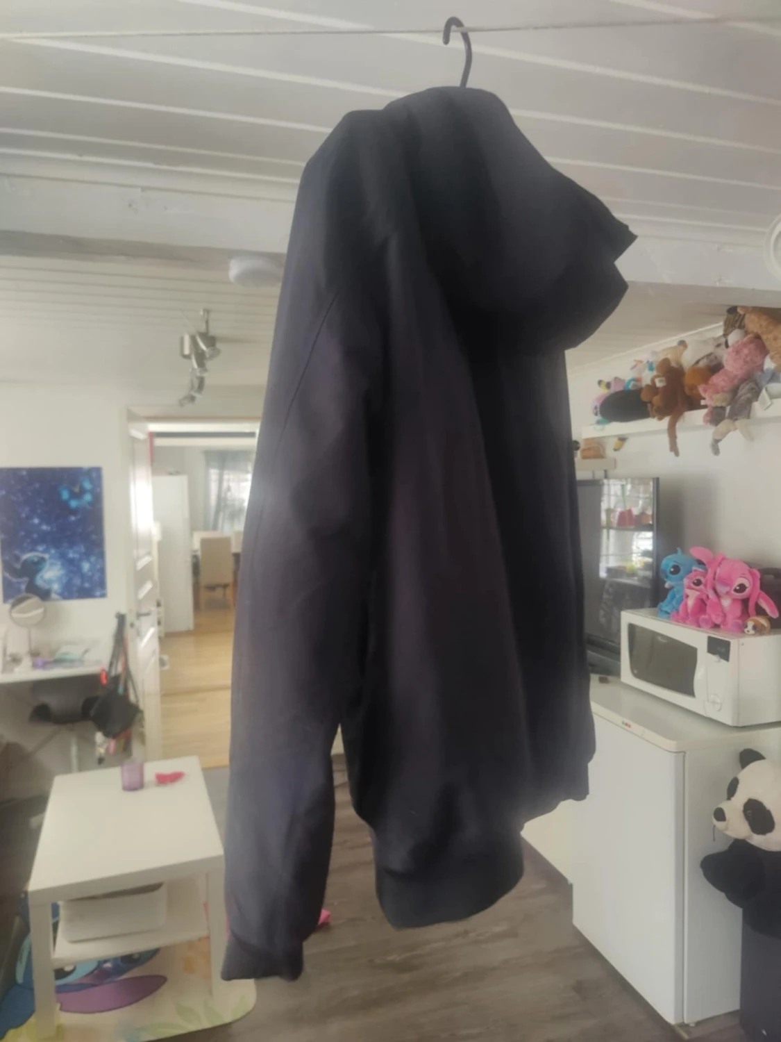 Svart och mörkgrön vindjacka med huva - 4