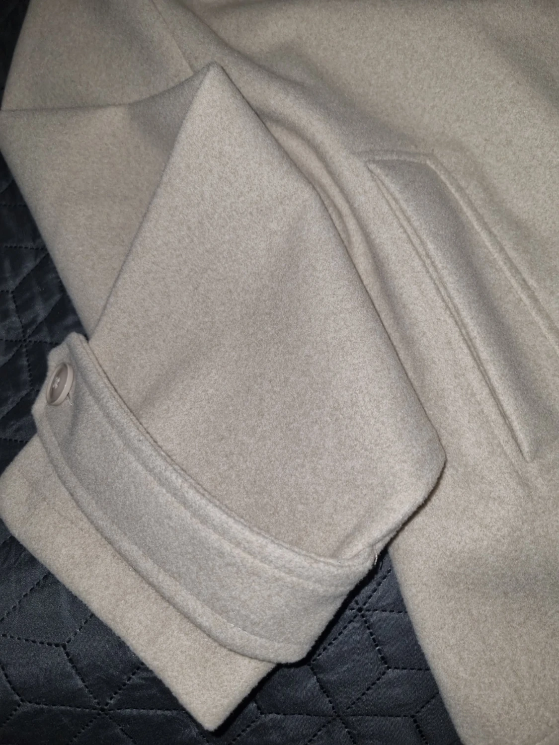 Beige kappa med fuskpäls - 4