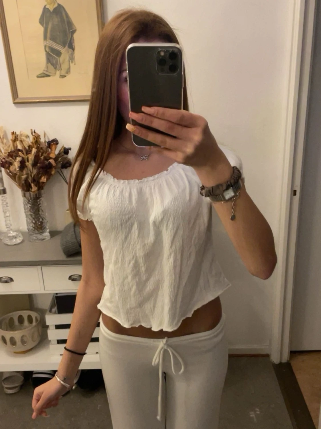 Vit offshoulder topp i bomull - 2