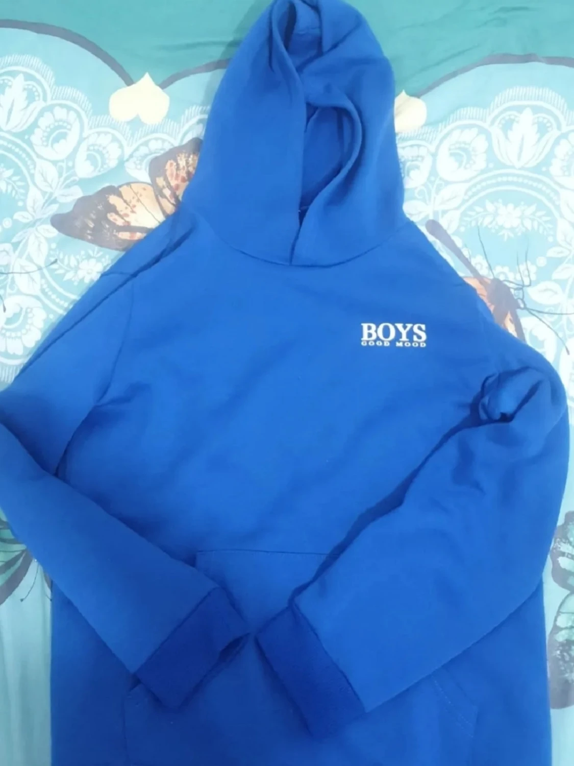 Blå mjukisbyxor med tryck - 2