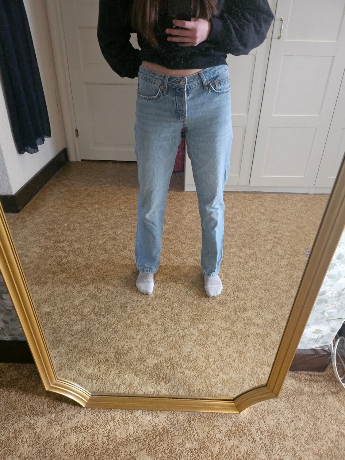  ljusblå raka jeans - 1