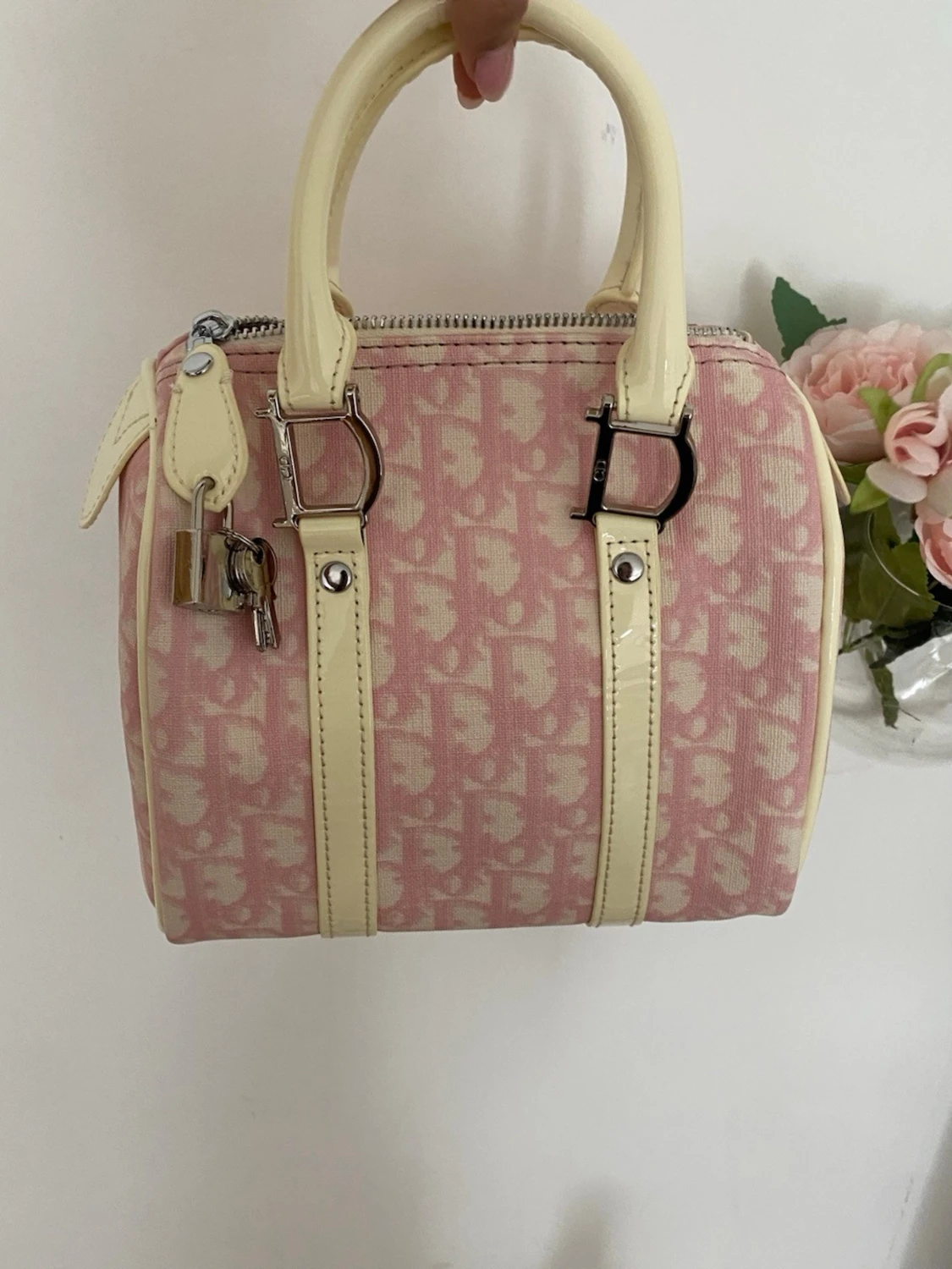 Rosa Dior monogram handväska - 2