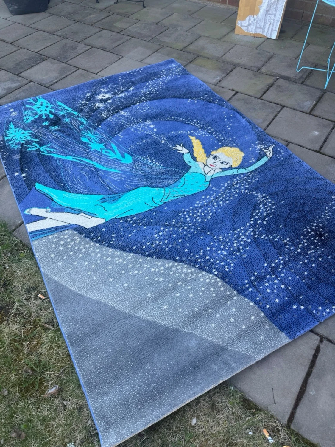 Blå matta med frostmotiv - 4