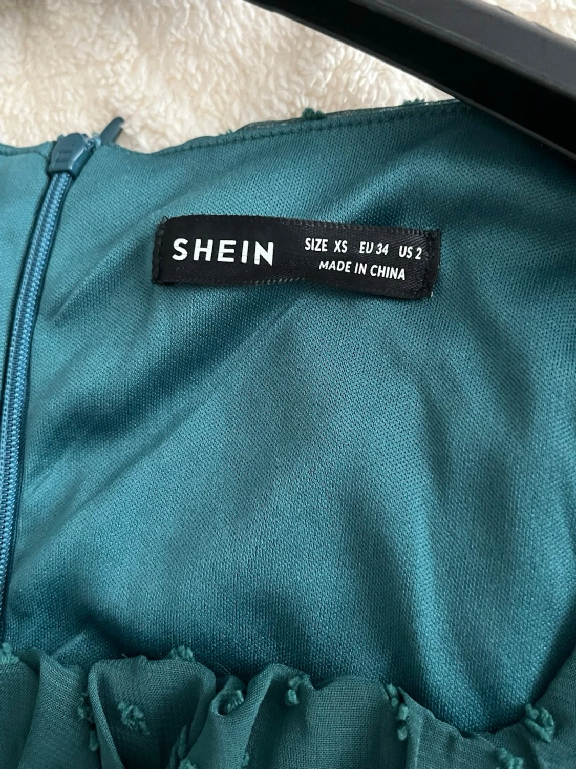 Mörkgrön kortklänning från Shein, XS - 4