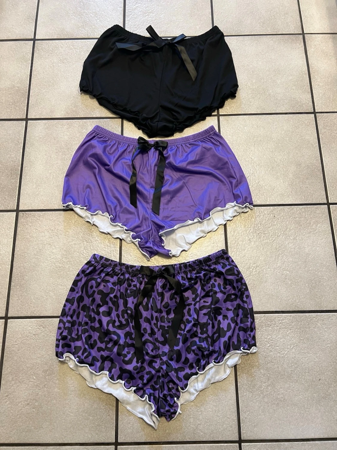 3-pack pyjamasshorts med rosett storlek M