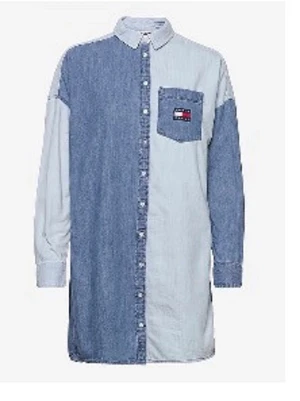 Tvåfärgad jeansskjorta Tommy Hilfiger - Säljer en långärmad jeansskjorta från Tommy Hilfiger i två olika blå nyanser. Skjortan har knappstängning framtill, bröstficka med logga och klassisk krage. Perfekt för dig som gillar en unik och avslappnad stil.