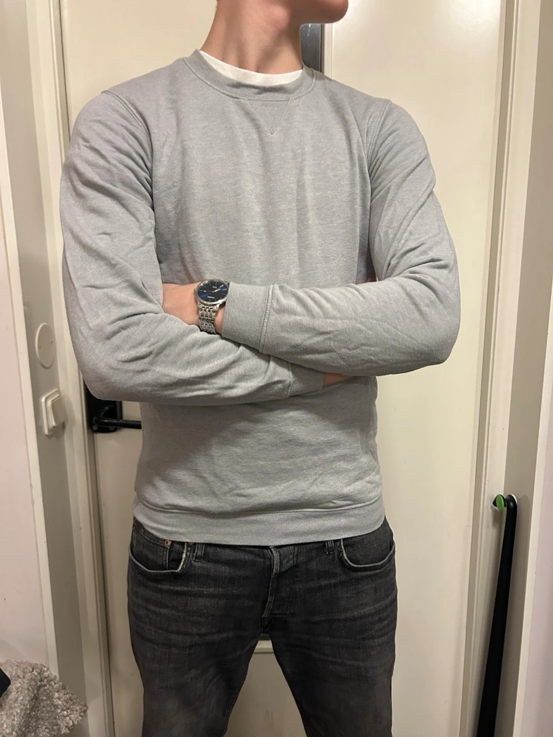 Ljusgrå tjocktröja - 1