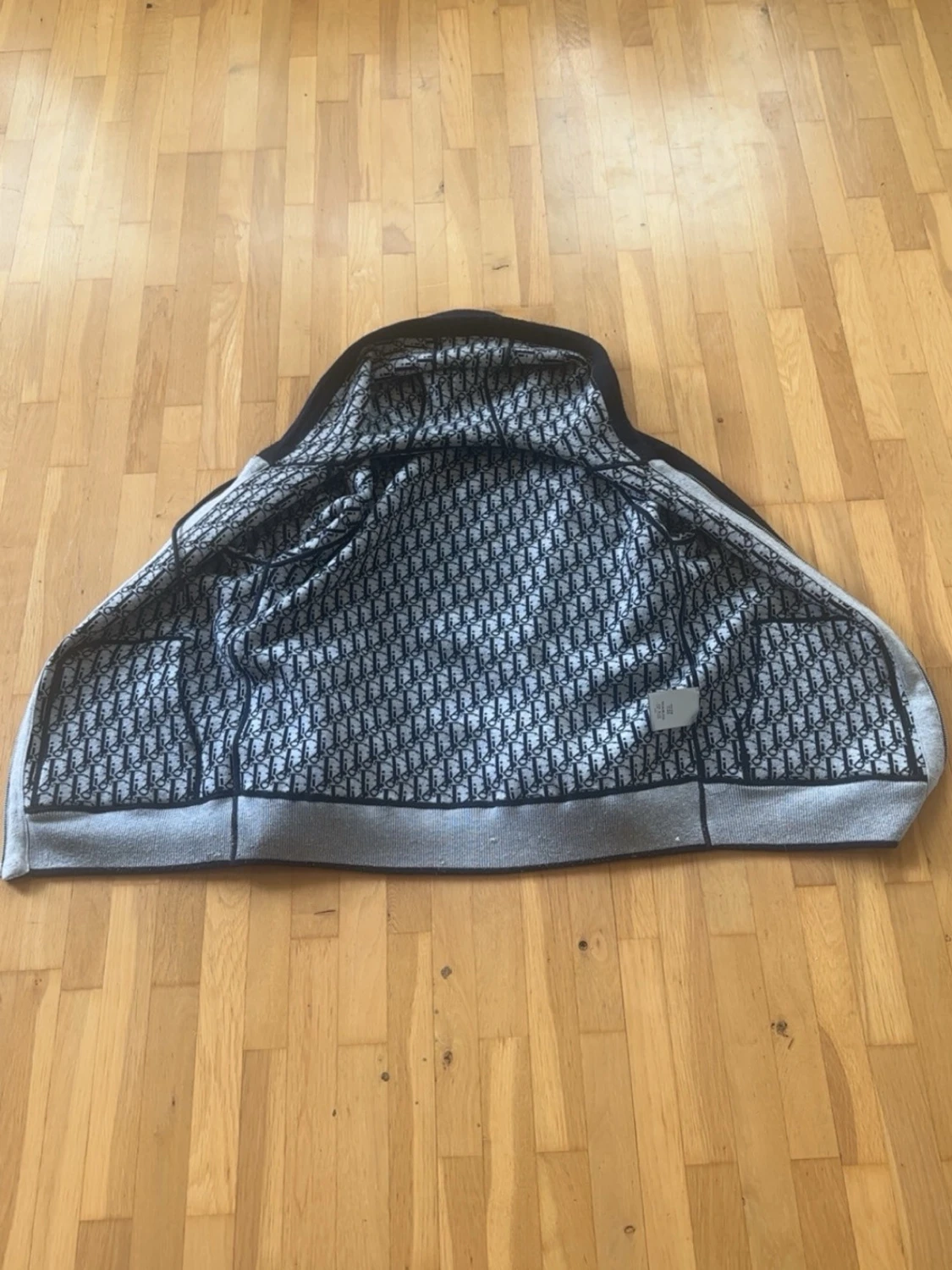 Marinblå D I O R hoodie med monogramfoder - 1