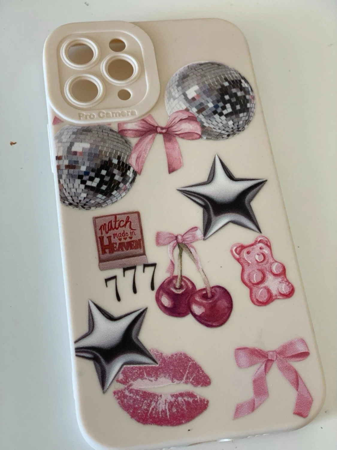 Vitt mobilskal med disco och stickers - 1