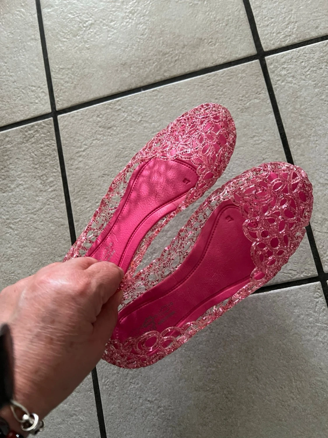 Rosa genomskinliga ballerinaskor storlek 37 - 1