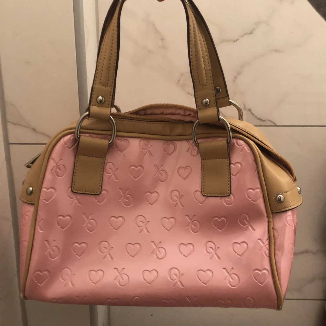 Babyrosa vintage handväska 