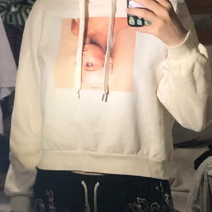 ariana grande tour hoodie i size M - säljer en ariana grande hoodie från H&Ms sweetener collab. köpt i butik och använd endast en gång. fint skick!