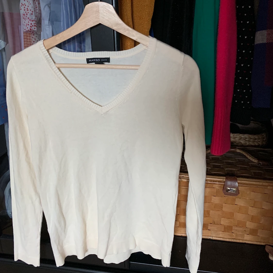 Crémevit tröja - 90