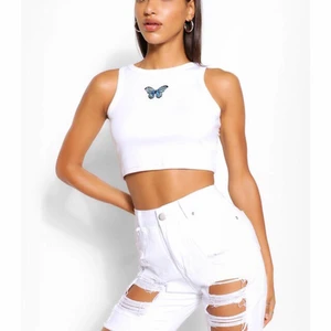 Vita Cykelbyxor - Vita slitna cykelbyxor i storlek M.