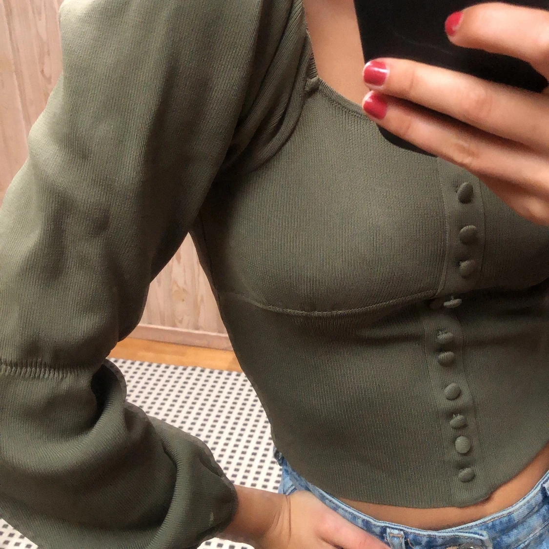 Mörkgrön zara-topp - 91